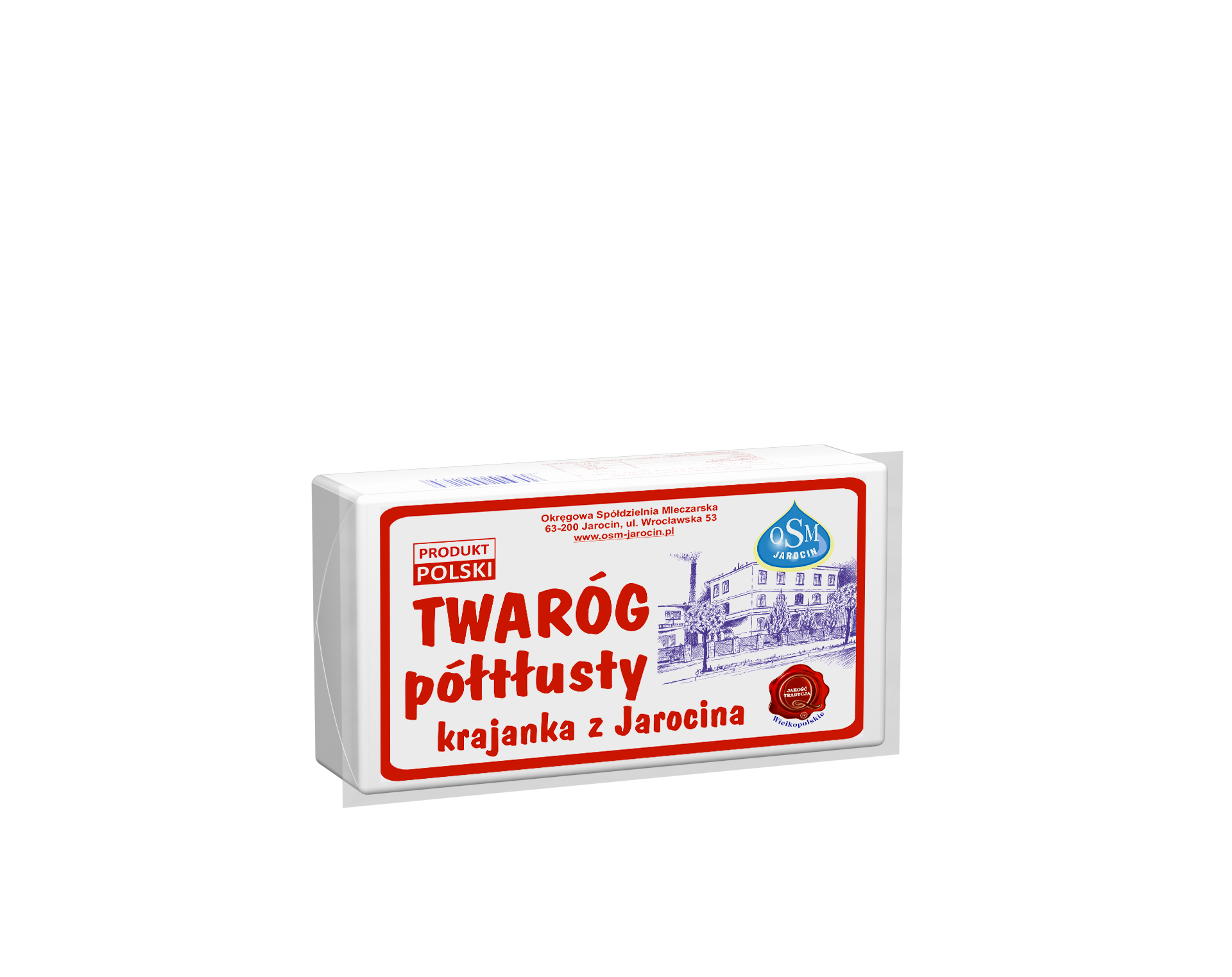 Twaróg półtłusty “krajanka” pakowany próżniowo